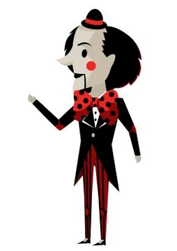 Tiny white puppet doll Stock Illustration