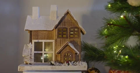 Tiny Winter Wonderland Cottage Video stock 250161153