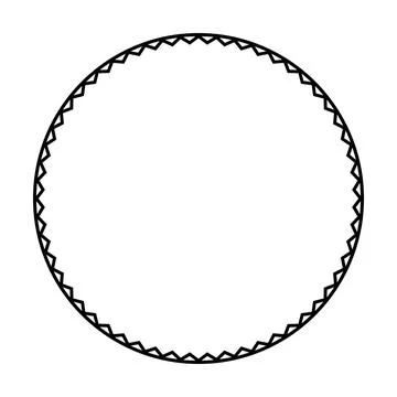 Tiny Zigzag Circle Border Geometric Vector Illustration Stock Illustration