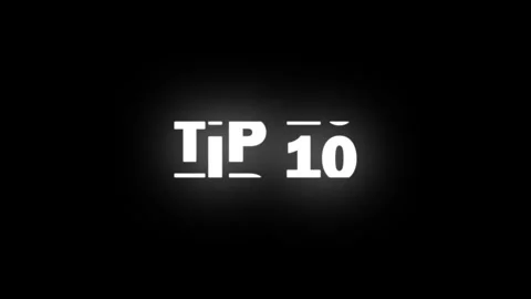 Tip 10 text Animation slot machine effect on black background Stockbeeldmateriaal 255241352