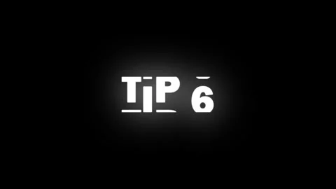 Tip 6 text Animation slot machine effect on black background Stockbeeldmateriaal 255241386