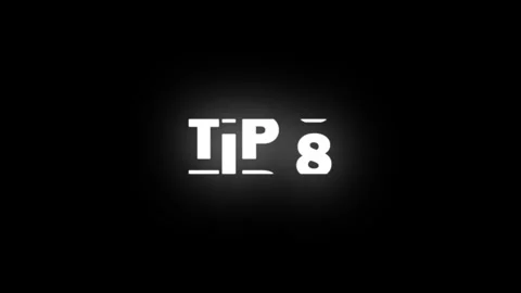 Tip 8 text Animation slot machine effect on black background Stockbeeldmateriaal 255241452