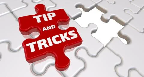 Tip and tricks. The inscription on the missing element of the puzzle 스톡 일러스트