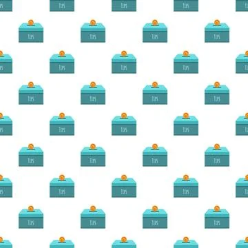Tip boxes and coins seamless pattern background Stock Illustration