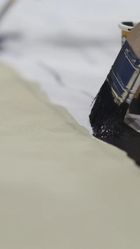 Tip of the Brush From Slow Motion Stock Footage 296602099
