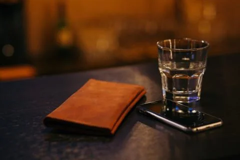 Tip on a counter bar desk Stockfoto's