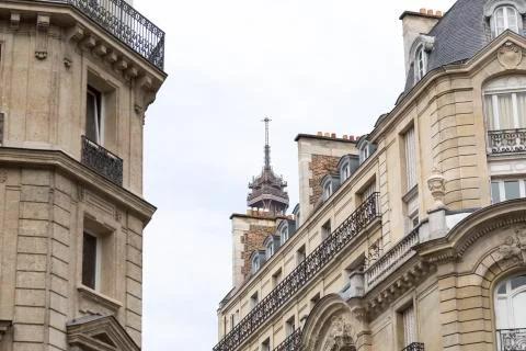 The Tip of the Eiffel Tower Hidden Stock Photos