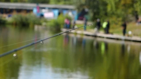 Tip of the fishing rod Stock Footage 85039735