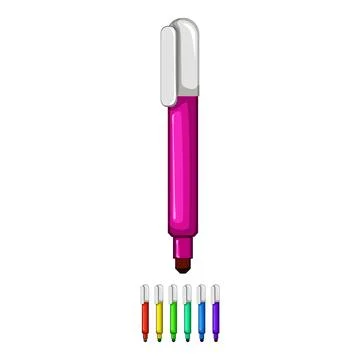 Tip highlighter cartoon vector graphic sign color Stock Illustration