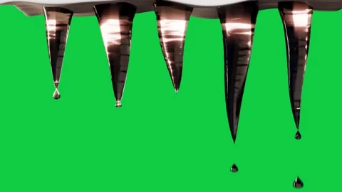 Tip highlights forming droplets, cones pinching off drops and falling, for study Stock Footage 340269566