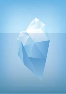 Tip of the iceberg illustration -low poly /polygon graphic Stock Illustration