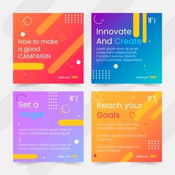 Tip instagram post collection Stock Illustration