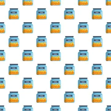 Tip jars filled with coins pattern background 스톡 일러스트