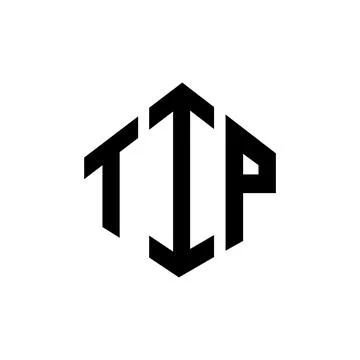 TIP letter logo design with polygon shape. TIP polygon and cube shape logo .. Stock Illustration