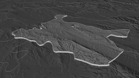 Tip, Macedonia. Bilevel elevation map with surface waters Stock Illustration