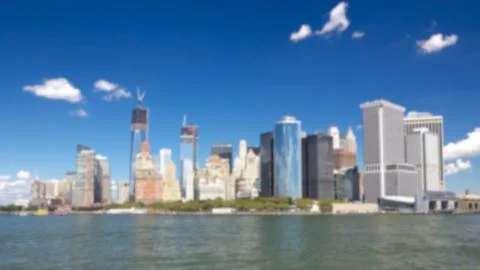 Tip of Manhattan Blur Stock Photos
