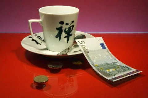 Tip on a red glass table Stock Photos