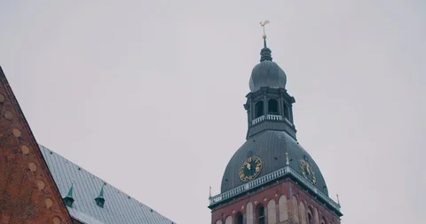 The Tip of Riga Cathedral - Riga, Latvia (4K) Stock Footage 102263812