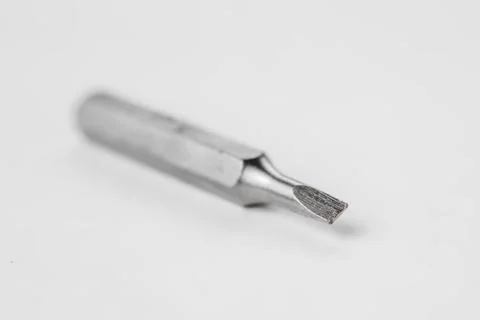 The tip on the screwdriver flat close-up Stock Photos