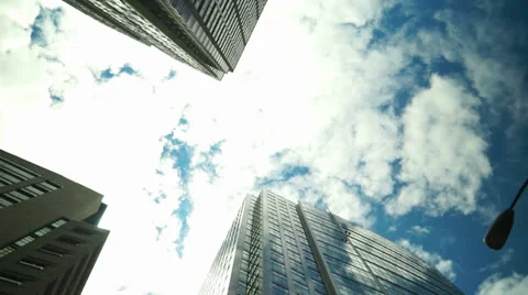 Tip of the Skyscrapers with blue sky. Stock Footage 24252704