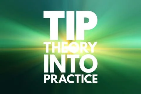TIP - Theory Into Practice acronym, education concept background Stock Illustration