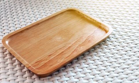 Tip tray, Versatile rectangular wooden tray suitable for holding cups 스톡 사진