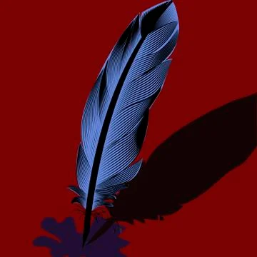 On the tip of the writer's pen. Illustrazione stock