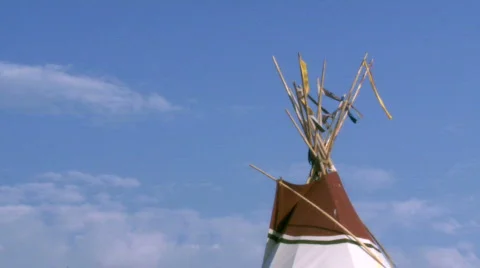 Tipi with blue sky Stock Footage 878753