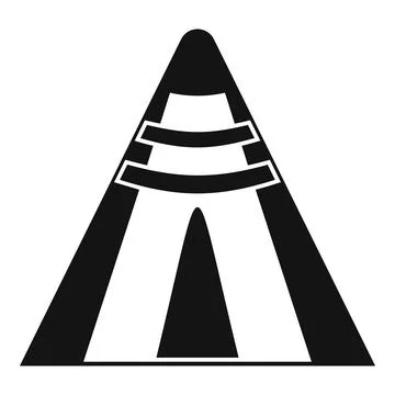Tipi tent native dwelling black and white icon Stock Illustration