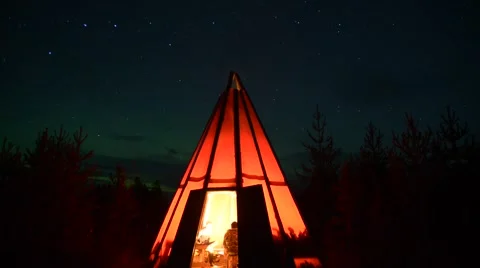 Tipi Tent Timelapse At Night Finland Stock Video Pond5