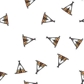 Tipi tepee boho vector seamless pattern イラスト素材