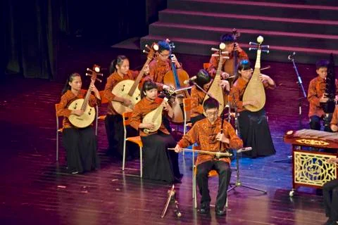 Tipical chinese orchestra Stock Photos