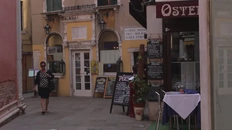 Tipical restaurant in Venice Stock Footage 77567401
