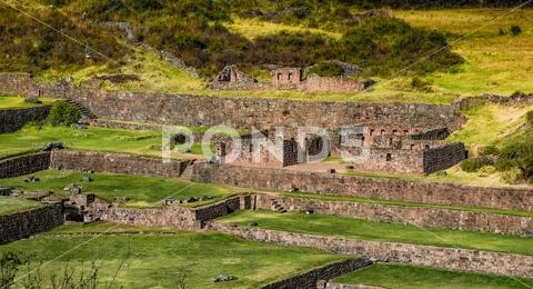 Tipon Ruins in Cusco Peru archeological site Stock Photos