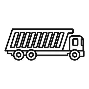 Tipper construction icon, outline style Stock Illustration