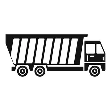 Tipper construction icon, simple style Stock Illustration