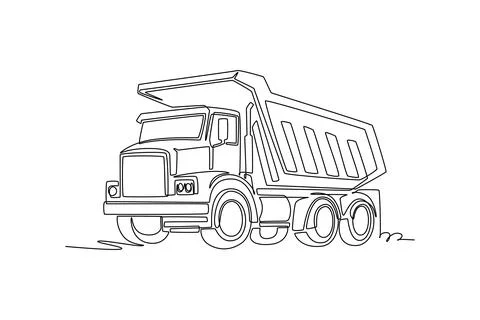 Tipper dump truck. Front grill, side container bed Ilustração Stock