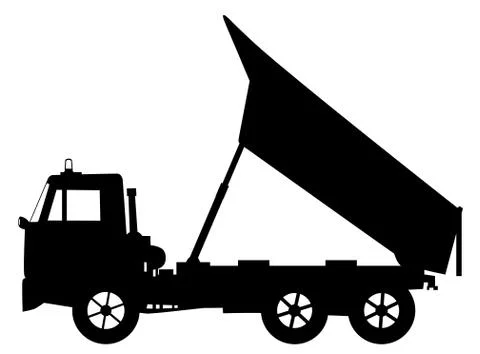 Tipper dump truck unloading Illustrazione stock