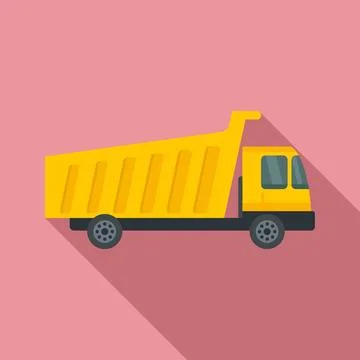 Tipper industry icon, flat style Stock Illustration