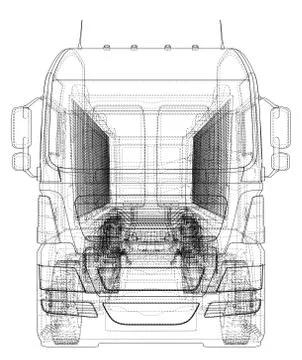 Tipper lorry on transparent background, logistics transportation and cargo Illustrazione stock