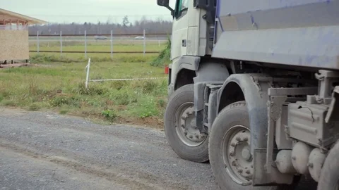 Tipper riding on a construction site Video stock 73042139