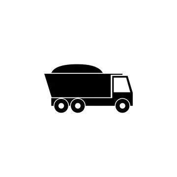 Tipper Truck Flat Vector Icon Stock Illustration