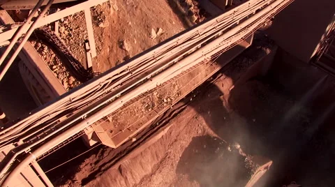 Tipper truck tips load Stock Footage 55044001