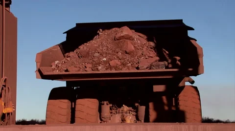 Tipper truck tips load Video stock 55044189