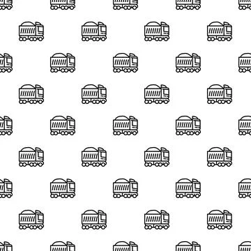 Tipper trucks creating seamless pattern for construction industry イラスト素材