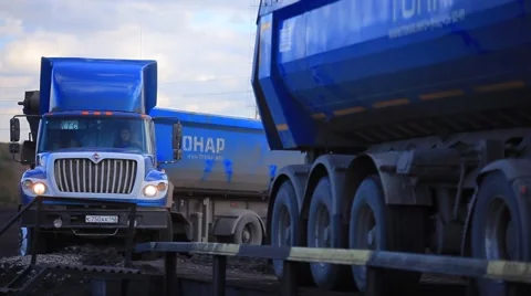 Tipper trucks  moving at opencast mining Stock Footage 61851000