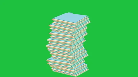 Tipping, Pile of Papers (Looping + Matte) Stock Footage 49784044