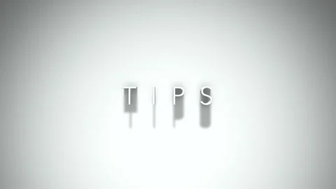 Tips 3D title animation with shadows on a white background Stock Footage 297384379