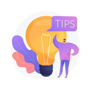 Tips and creative ideas vector concept metaphor. Stock Illustration