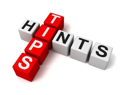 Tips and hints cubes concept  3d illustration Stock Illustration